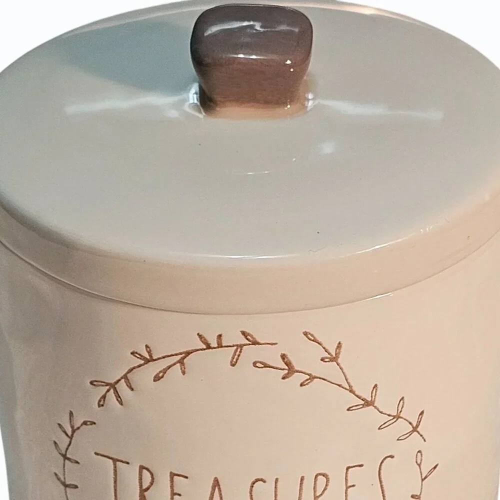 Rae Dunn “Treasures” Canister Jar Container With Lid Artisan By Magenta